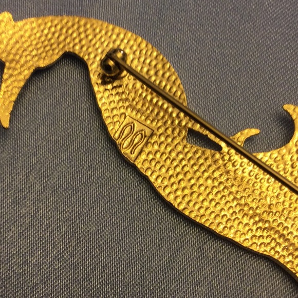 - Vintage peacock enameled cloisonné brooch by Fish Crown enterprise… - Picture 3 of 5